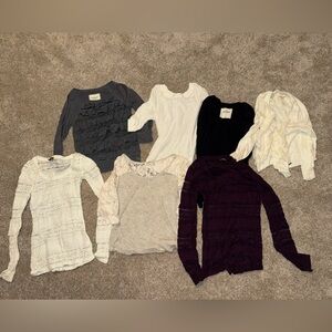 7 for 1 top bundle- Abercrombie, express, Hollister, size XS